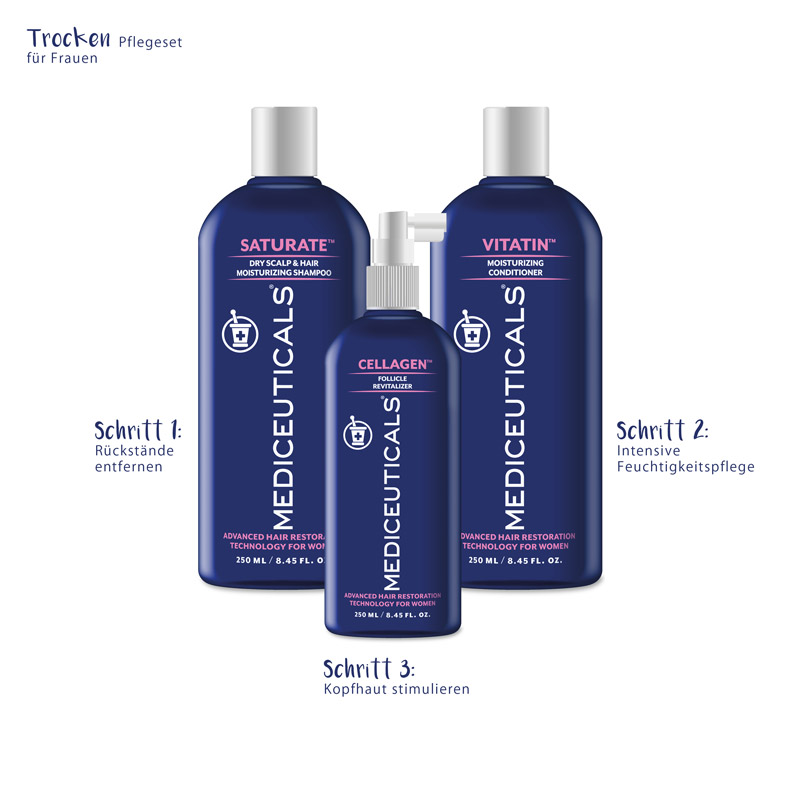 Set-rosa-Linie-für-trockene-Kopfhaut Mediceuticals Set für Frauen mit trockener Kopfhaut