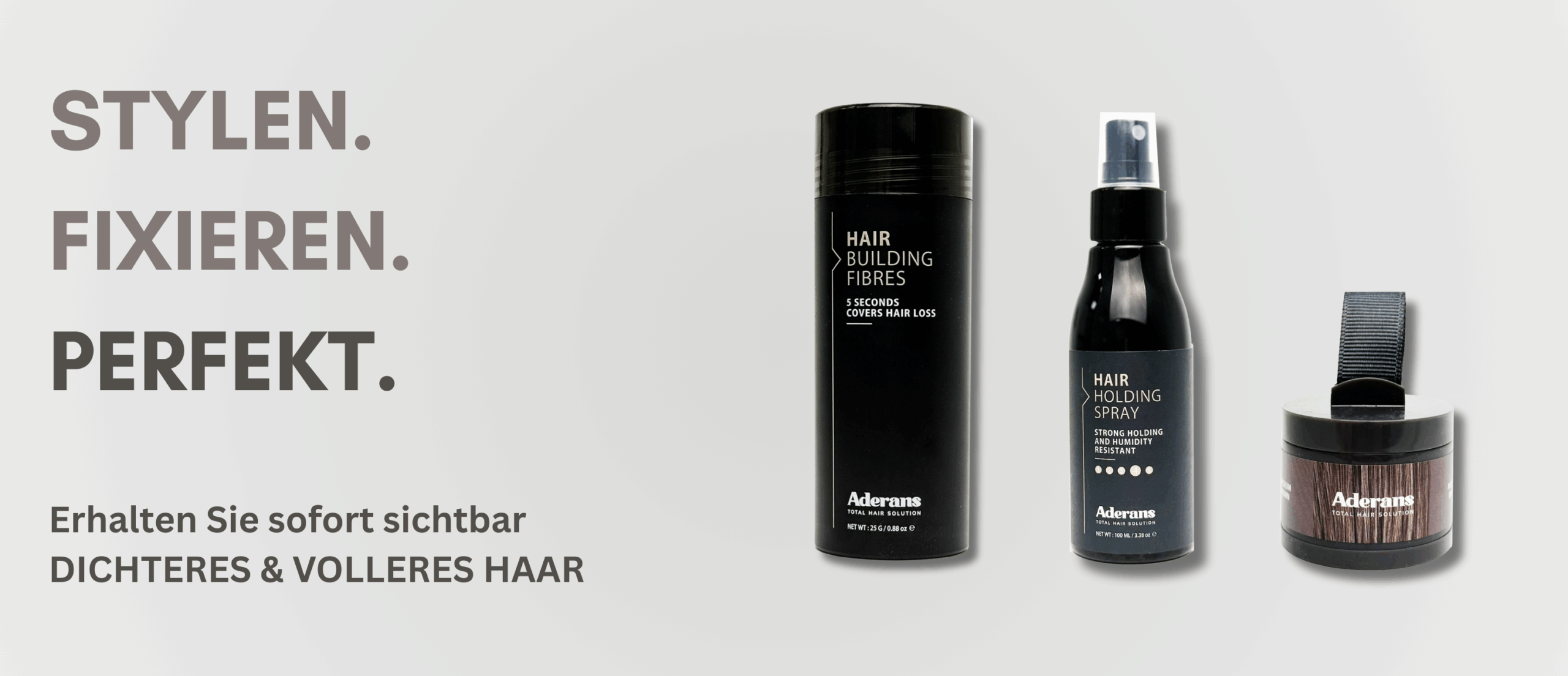 Aderans Schütthaar  Haarverdichtung fixing spray hair powder